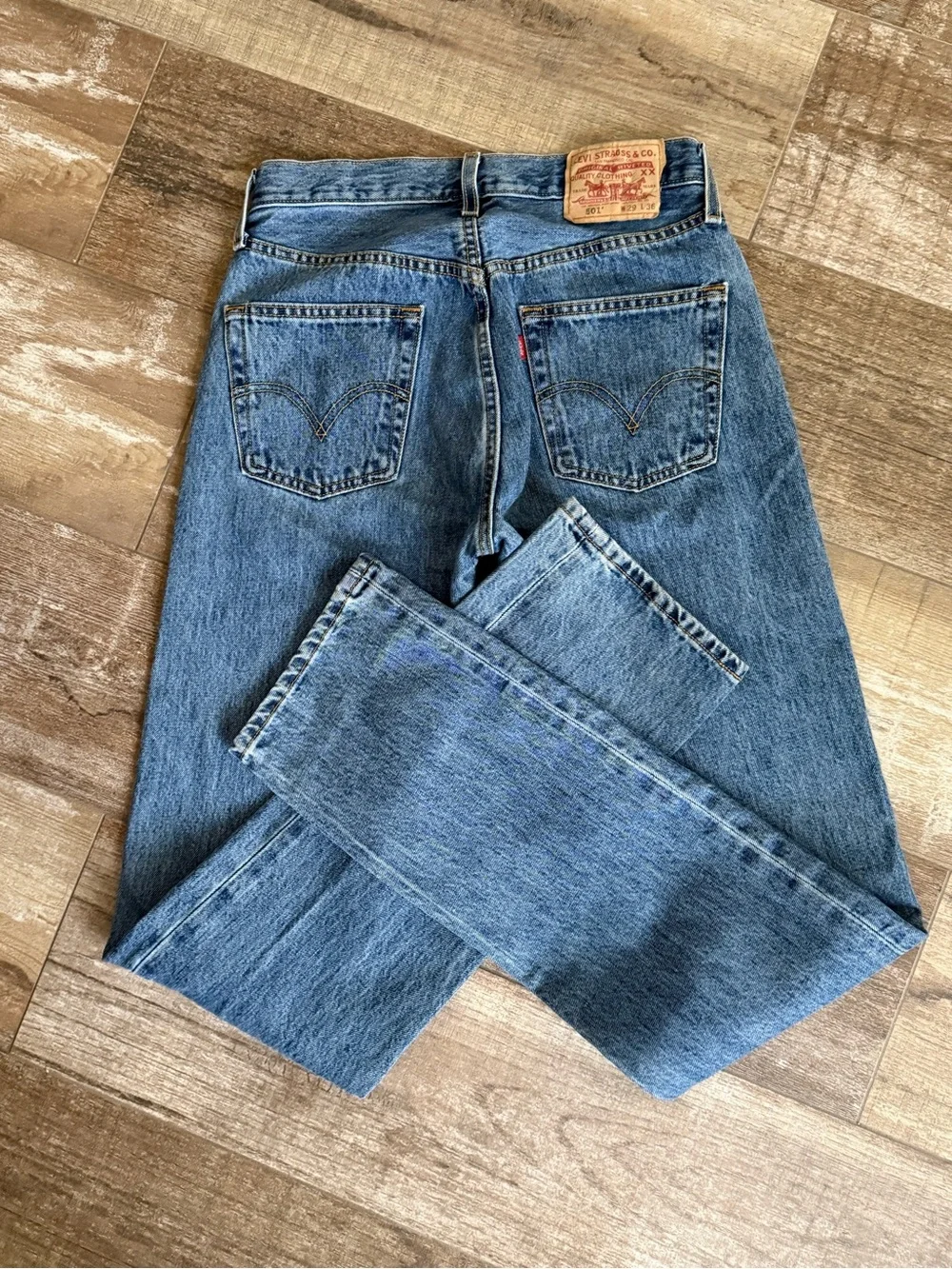 Vintage 2007 Levi's 501 Straight Leg Jeans Medium Stonewash 29 X 36 / Mexico